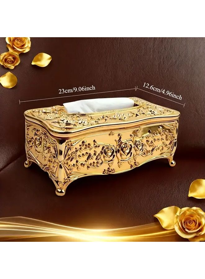 Premium Rose Golden And Silvery Tissue Box Set Of 2 For Bathroom Bedroom Living Room - Image 3